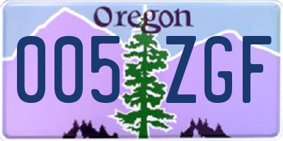 OR license plate 005ZGF