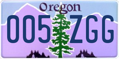OR license plate 005ZGG