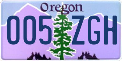 OR license plate 005ZGH