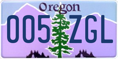 OR license plate 005ZGL