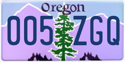 OR license plate 005ZGQ