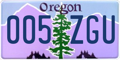 OR license plate 005ZGU
