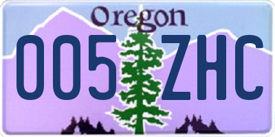 OR license plate 005ZHC