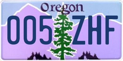 OR license plate 005ZHF