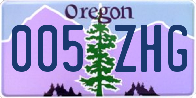 OR license plate 005ZHG