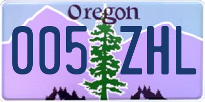 OR license plate 005ZHL