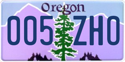 OR license plate 005ZHO