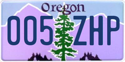 OR license plate 005ZHP
