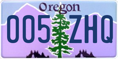 OR license plate 005ZHQ