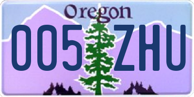 OR license plate 005ZHU