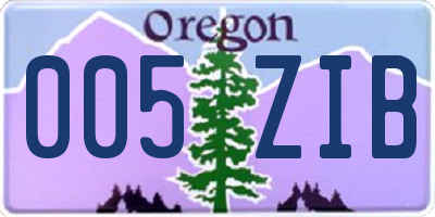 OR license plate 005ZIB