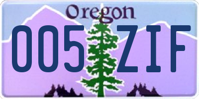 OR license plate 005ZIF