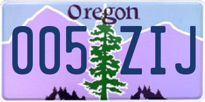 OR license plate 005ZIJ