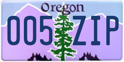 OR license plate 005ZIP