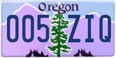 OR license plate 005ZIQ