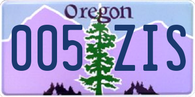 OR license plate 005ZIS