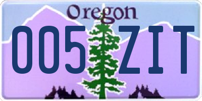 OR license plate 005ZIT