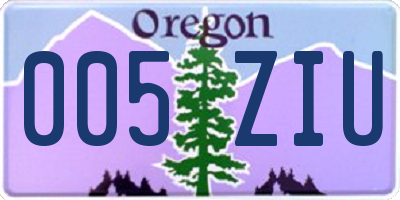 OR license plate 005ZIU