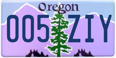 OR license plate 005ZIY
