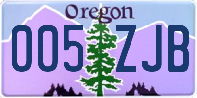 OR license plate 005ZJB