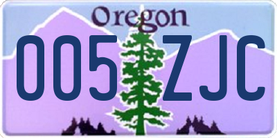 OR license plate 005ZJC