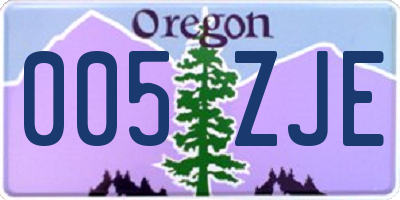 OR license plate 005ZJE