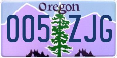 OR license plate 005ZJG