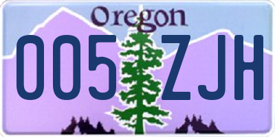 OR license plate 005ZJH