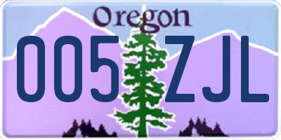 OR license plate 005ZJL