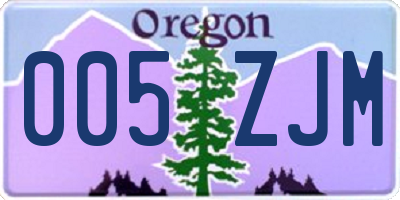 OR license plate 005ZJM