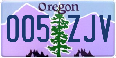 OR license plate 005ZJV