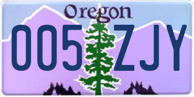 OR license plate 005ZJY