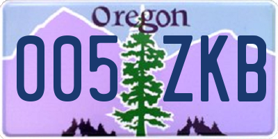 OR license plate 005ZKB