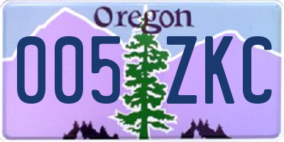 OR license plate 005ZKC