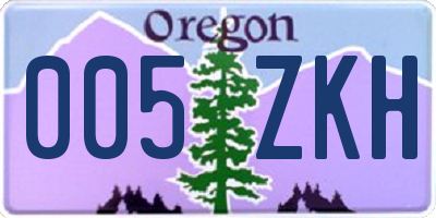 OR license plate 005ZKH