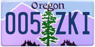 OR license plate 005ZKI