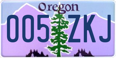 OR license plate 005ZKJ