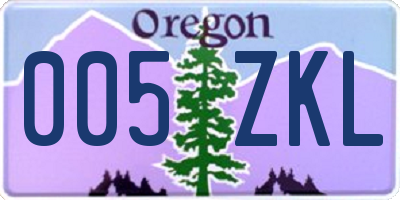 OR license plate 005ZKL