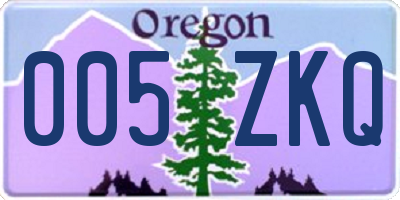 OR license plate 005ZKQ