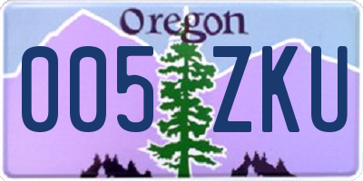 OR license plate 005ZKU