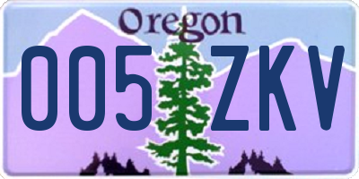 OR license plate 005ZKV