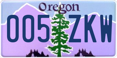 OR license plate 005ZKW