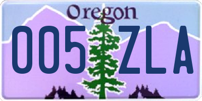 OR license plate 005ZLA