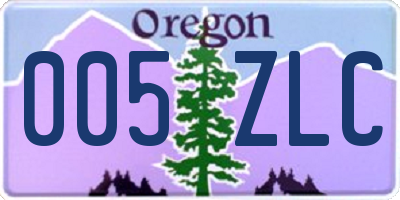 OR license plate 005ZLC