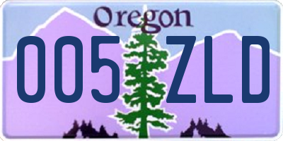 OR license plate 005ZLD