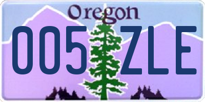 OR license plate 005ZLE