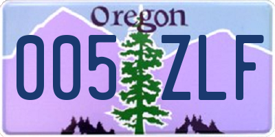 OR license plate 005ZLF