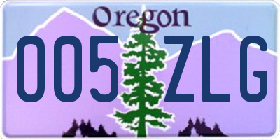 OR license plate 005ZLG