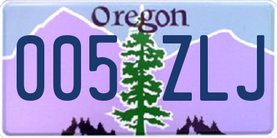 OR license plate 005ZLJ