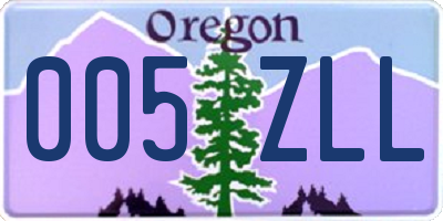OR license plate 005ZLL